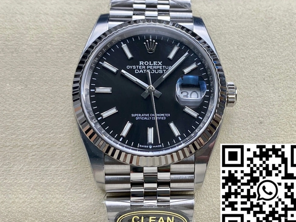Black Dial Factory Datejust Clean M126234-0015 Rolex 36MM 0516
